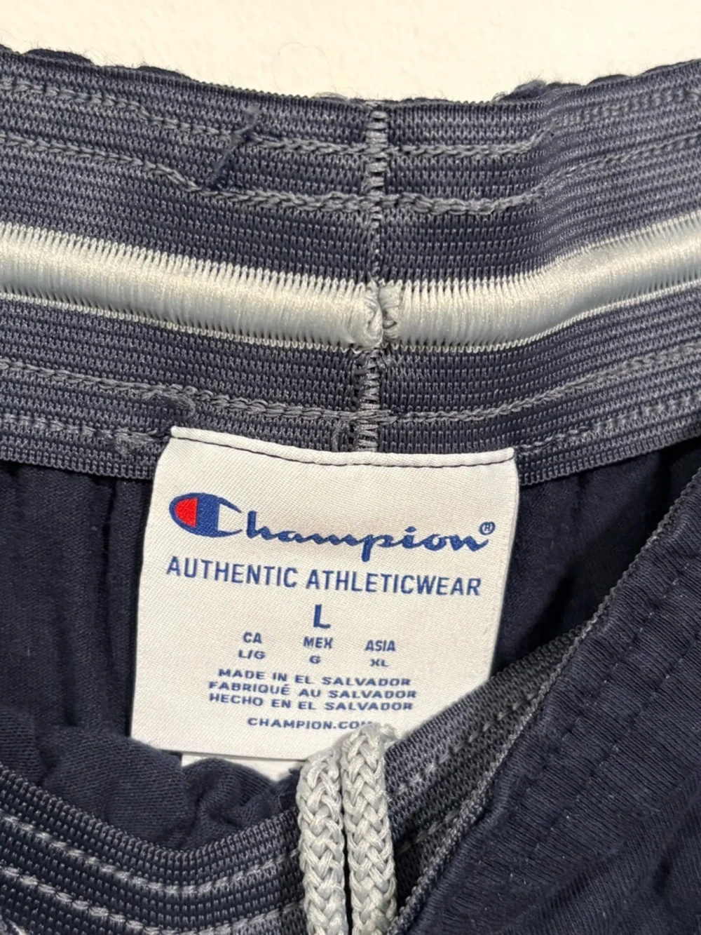 Champion Men's Dark Navy Athletic Joggers with Logo